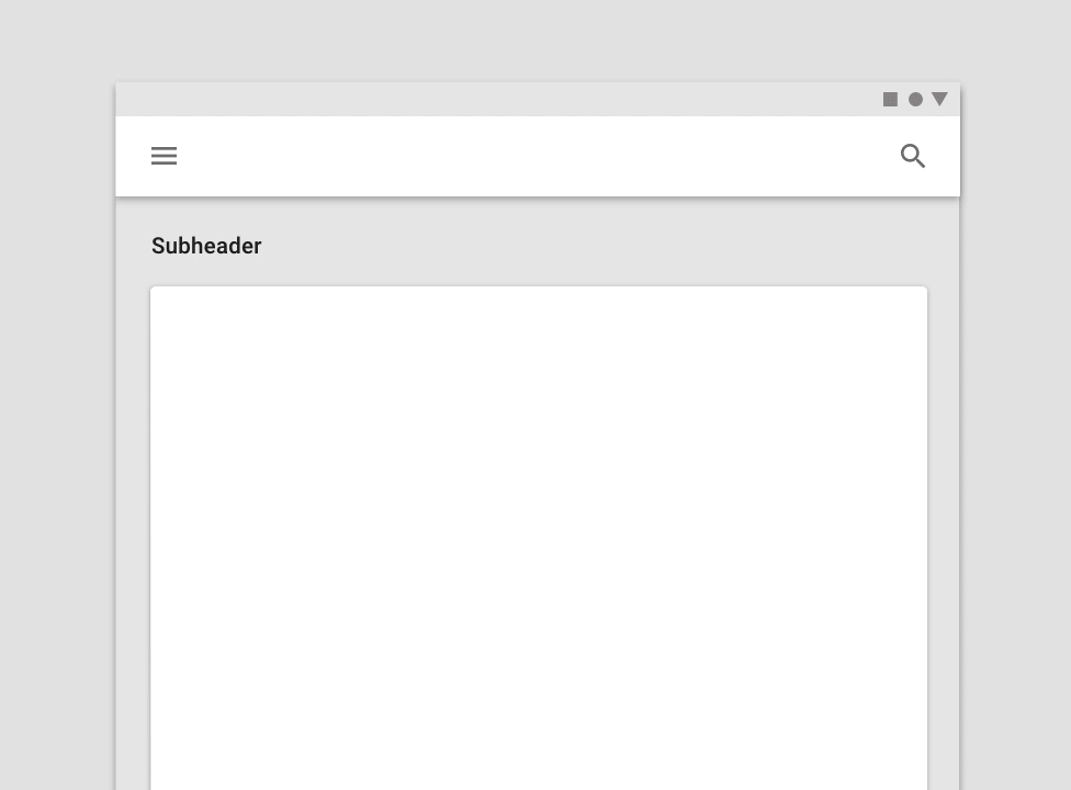 Navigation drawer animates into the left of app screen above the main content and layout grid without affecting content
