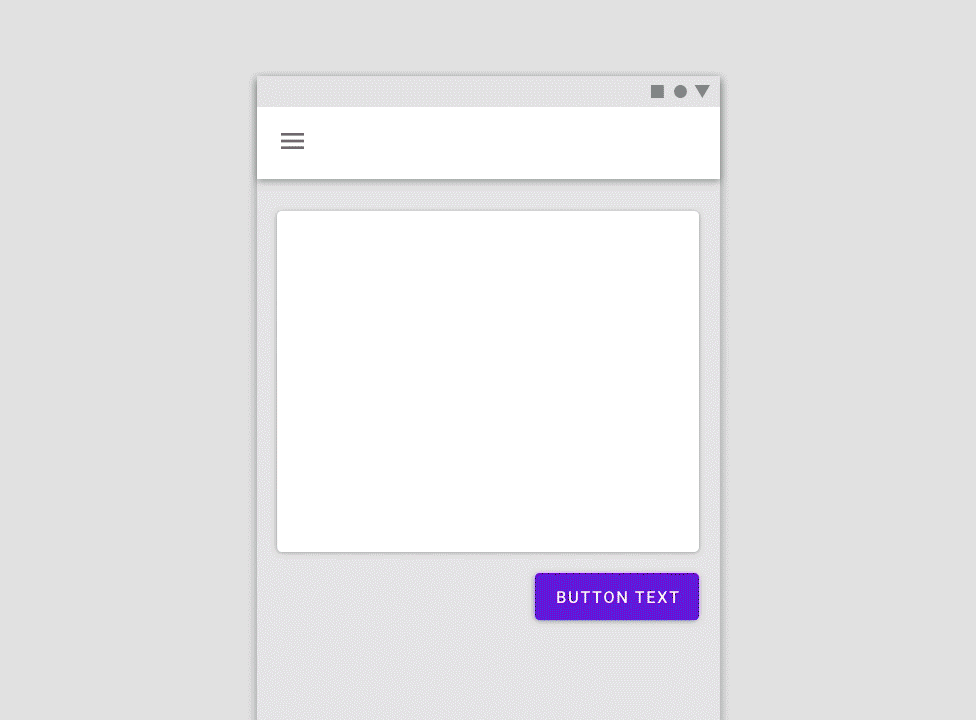 Animation of expanding screen size and button maintaining its size