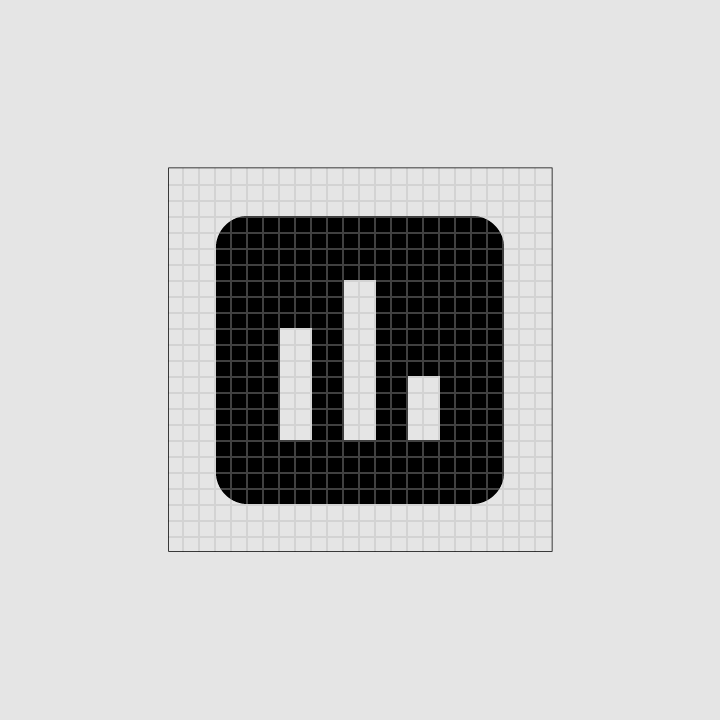 Filled icon on grid