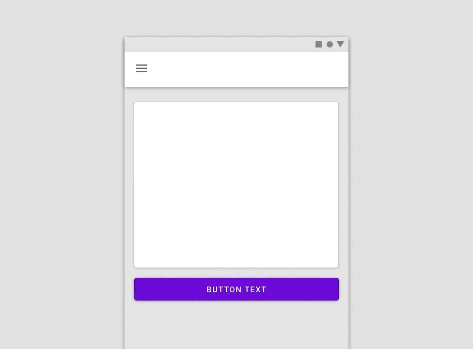 Animation of expanding screen size and button growing to be as wide as the screen