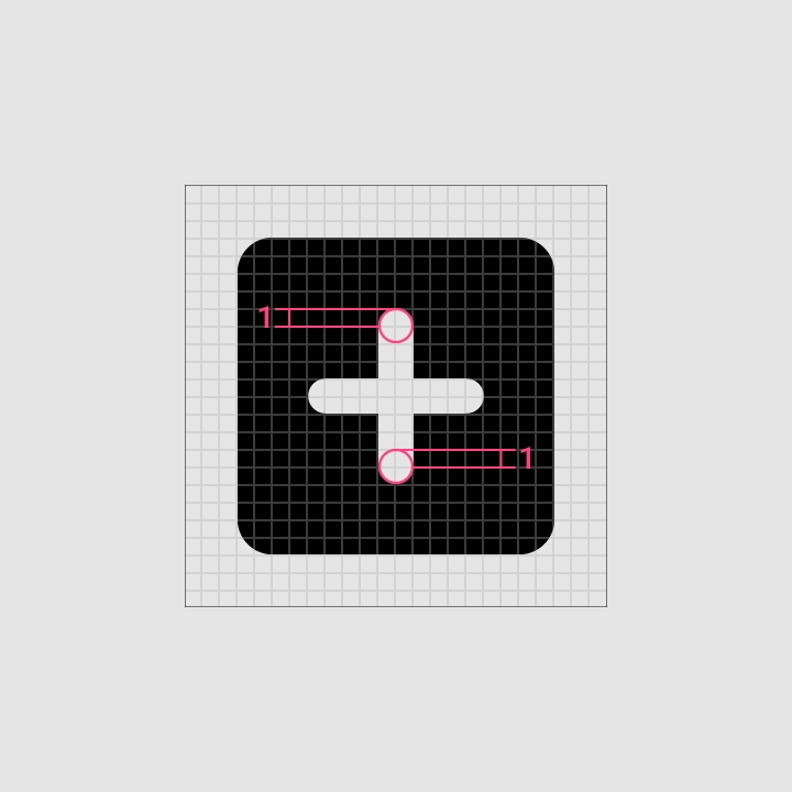 Plus icon on grid