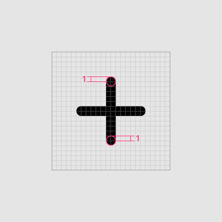 Plus icon on grid