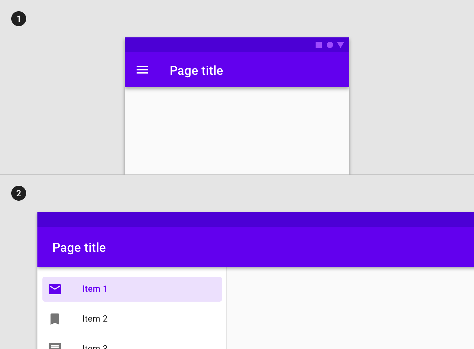 App on small and large devices