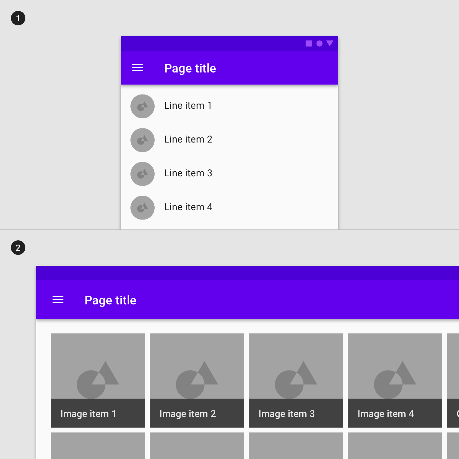 List on small screen, image list on larger screen