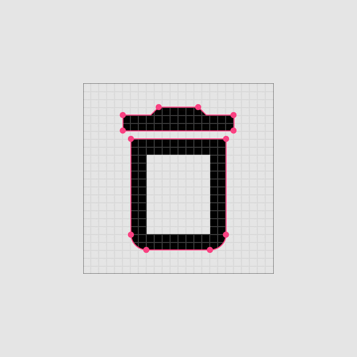 Unfilled delete icon