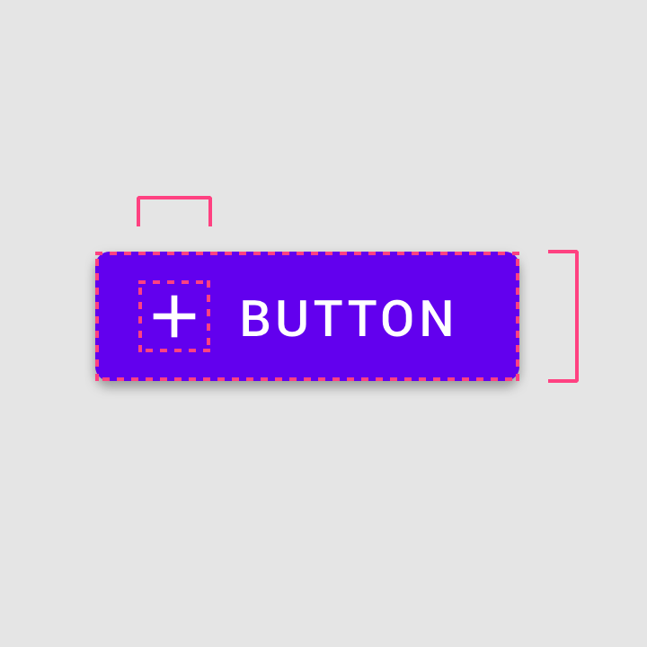 Button with plus icon and padding