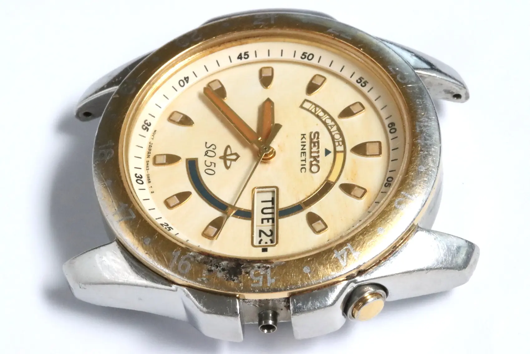 SU37 中古品 セイコー 5M43-0E20 KINETIC Seiko 5M43-0C20 kinetic