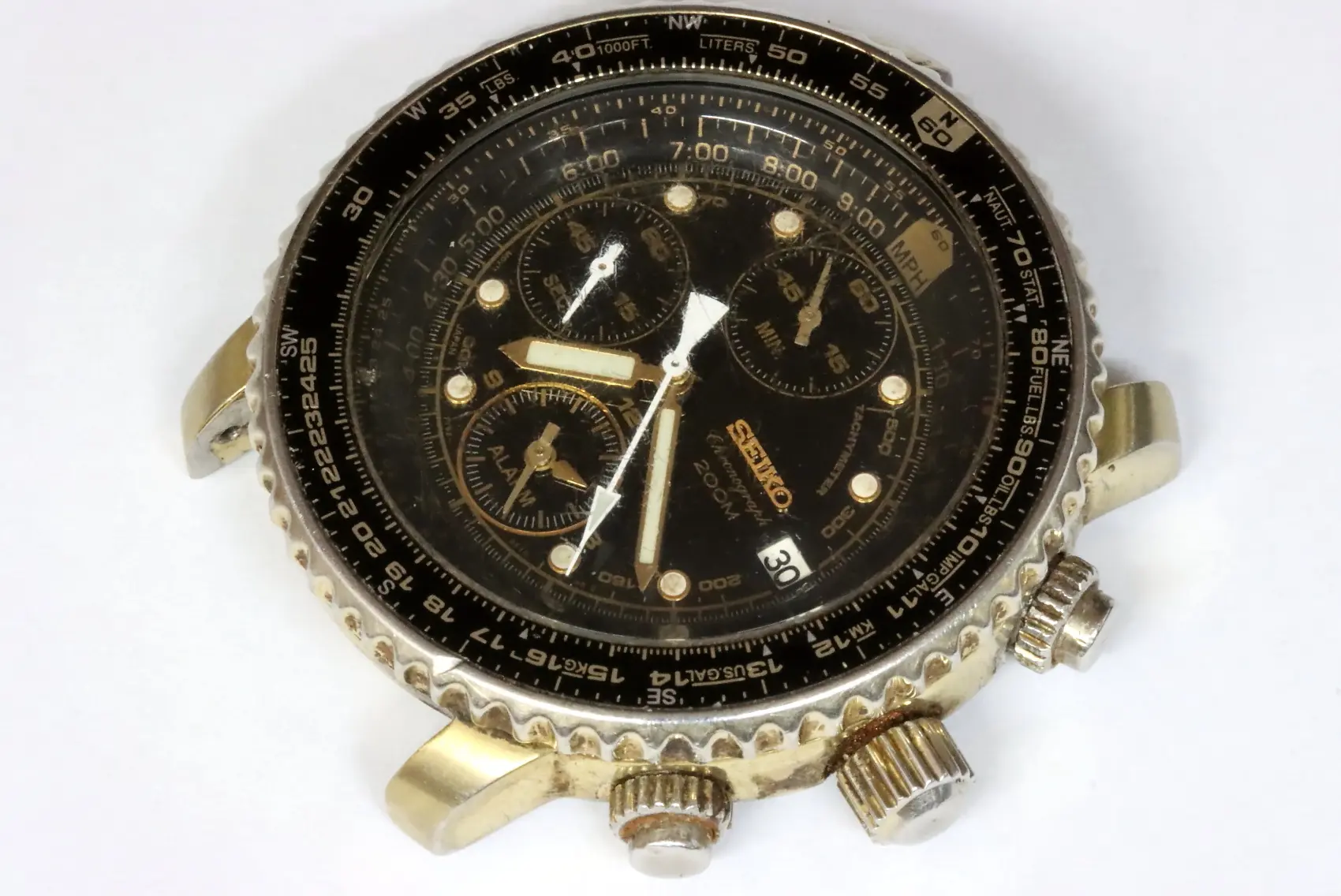 Seiko defective 7T62-0EB0 chronograph watch for spares restore