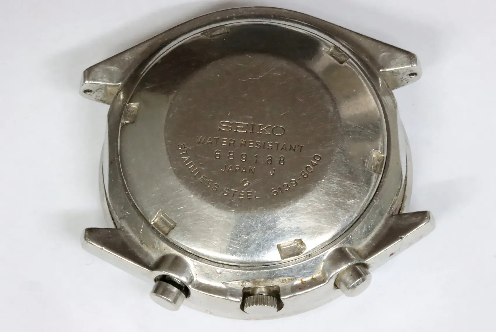Seiko 6139 chronograph rong case back watch for spares restore