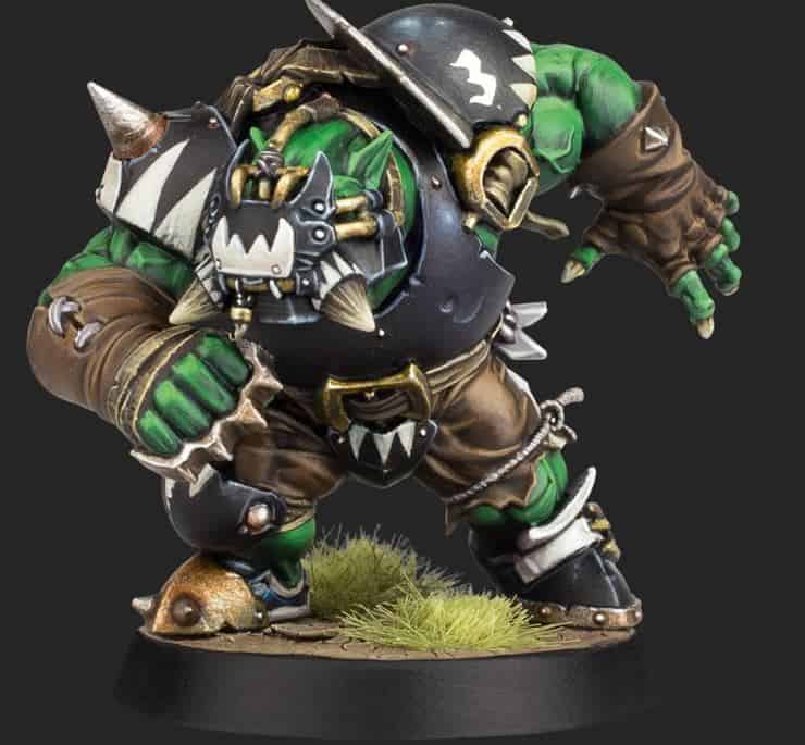 Blood Bowl 2.0 Thunder Valley Greenskins Orks with troll and star player