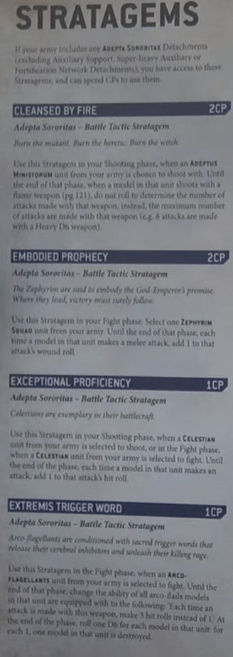 sisters of battle 8th edition tactics