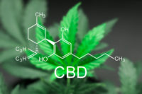 CBD leaves and molecular structure