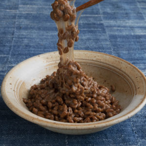 Bowls of natto (fermented soybeans)