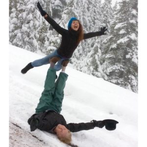 Acro Yoga in snow