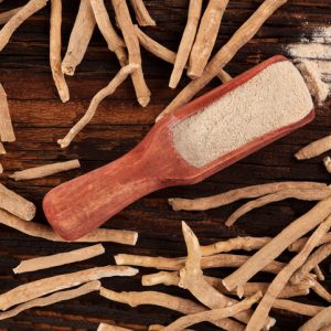 Ashwagandha root, used in herbal medicine and ayurveda for anxiety and other issues