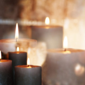 Candles burning on an altar