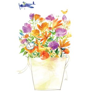 Illustration of colorful flowers and objects