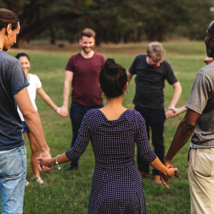 Circle of people holding hands