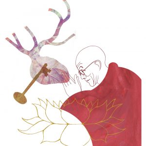 Illustration of the Dalai Lama by Ellen Rooney