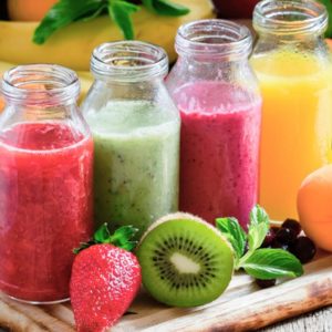 Colorful fruit juices