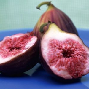 Figs on blue plate