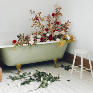 Flowers in the bathtub