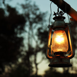 a lantern outdoors