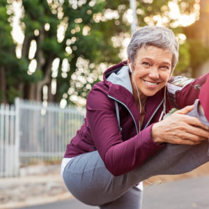 Active older woman with a smile