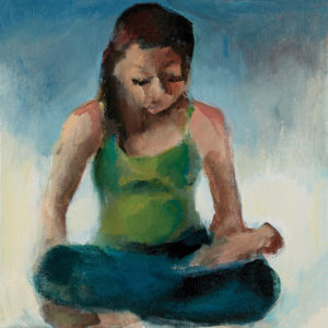 Painting of woman in yoga pose