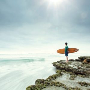 Man with surfboard