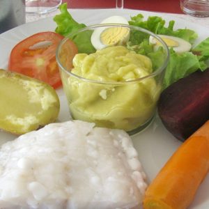 Garlic aioli and fresh vegetables