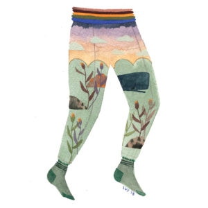 Illustration of landscape on pants