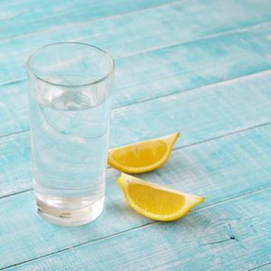 Glass of water with lemon