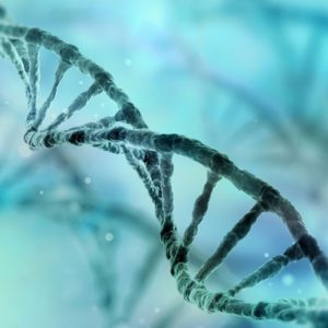 DNA stand on blue and green background