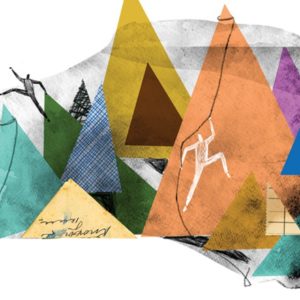 Abstract illustration of mountain climbing