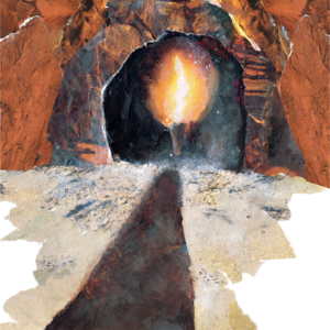 Flame in tunnel illustration