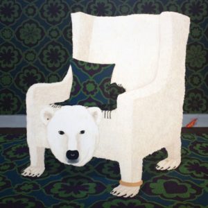 Illustration of a polar bear chair