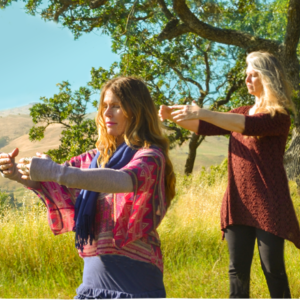 women practicing qigong