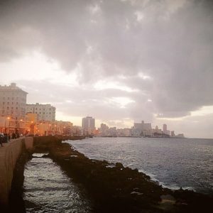 Waterfront scene in Cuba
