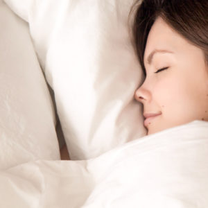 woman sleeping happy