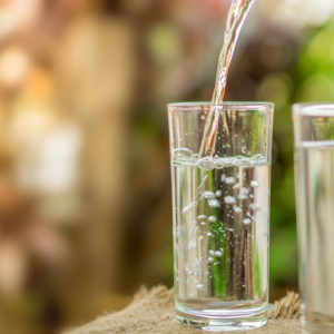 water on table