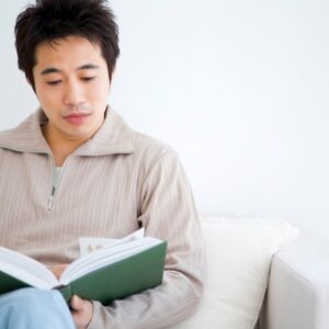 Man reading book