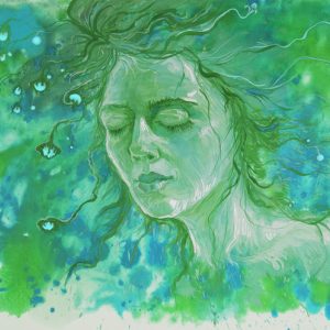 Watercolor image of a woman dreaming for better health