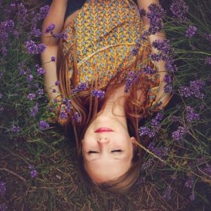 woman using lavender for anxiety