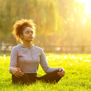 woman breathing