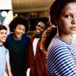 Girl being bullied at school