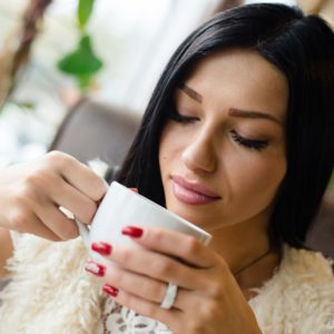 Woman drinking tea