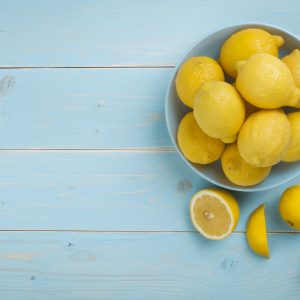 Lemons, about to be used for drinking lemon water first thing in the morning.