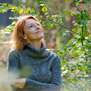 Woman content in nature