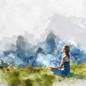 Watercolor of Free and wild woman